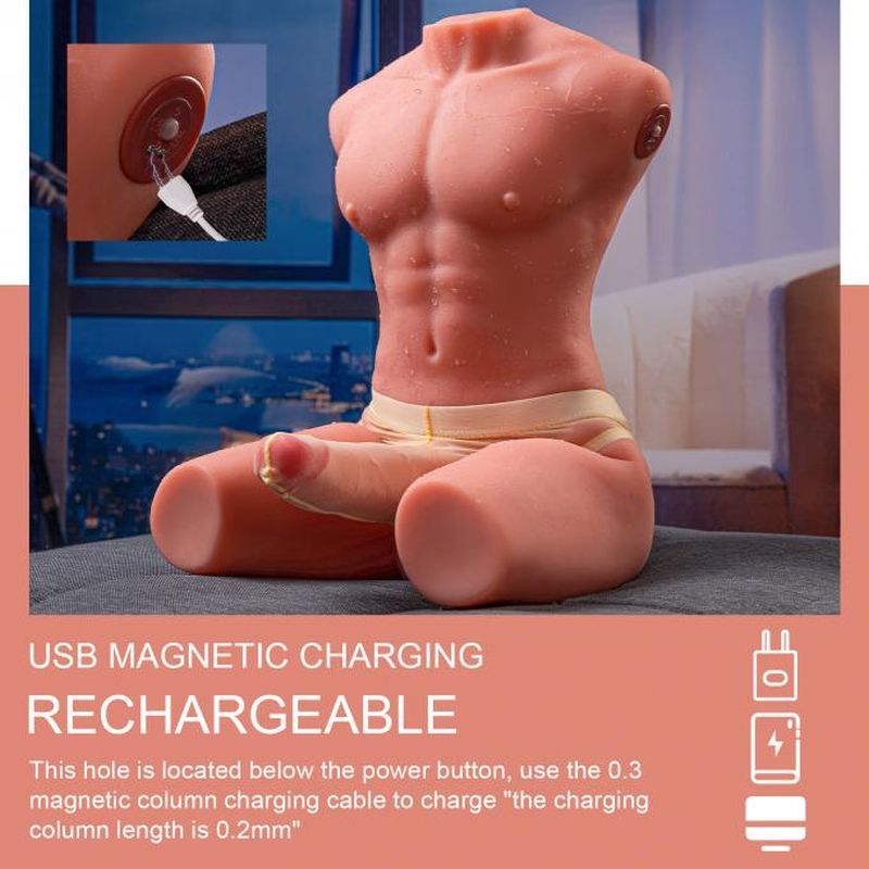 Jason 17cm USB Auto Thrusting Male Torso – Realistic Sculpted Masturbator