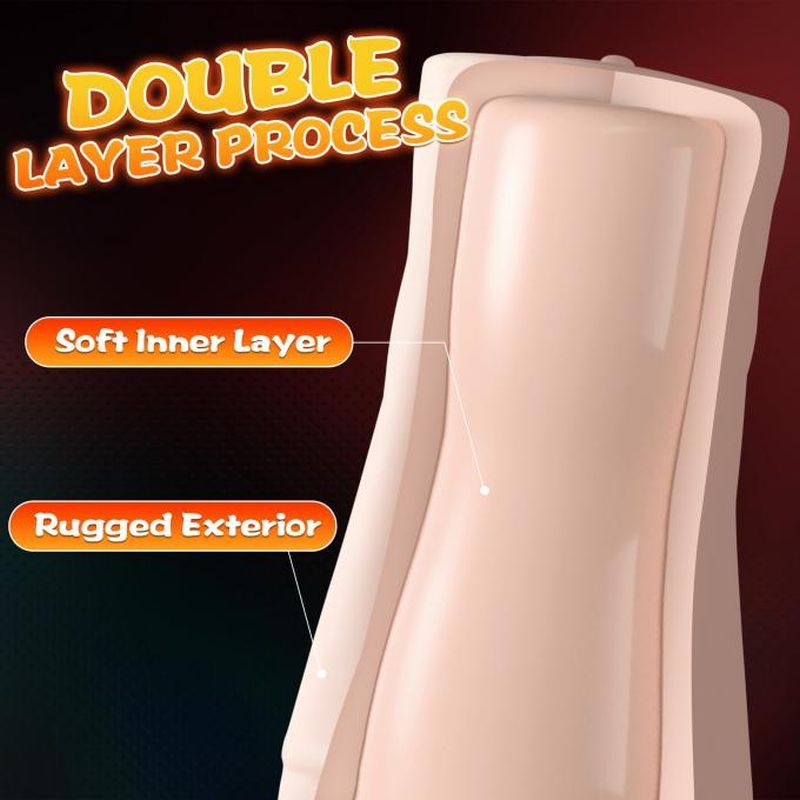 Penny Pussy Dual Layer – Vibrating Masturbator with 10 Vibration Modes