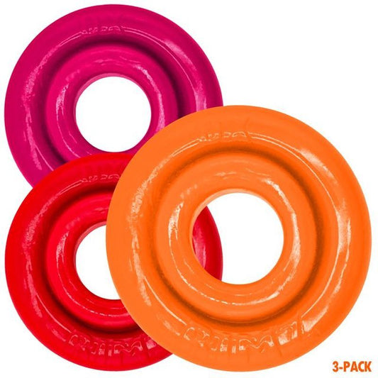 RimRingz 3-Pack Multi-Size Set – Plush-Lip Cockrings with Grippy Soft Rubber Rims Cockrings