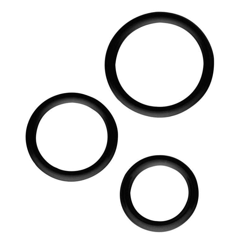 Magnum Force (Black) – Silicone Cock Ring Set with Three Sizes