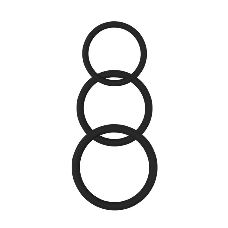 Magnum Force (Black) – Silicone Cock Ring Set with Three Sizes