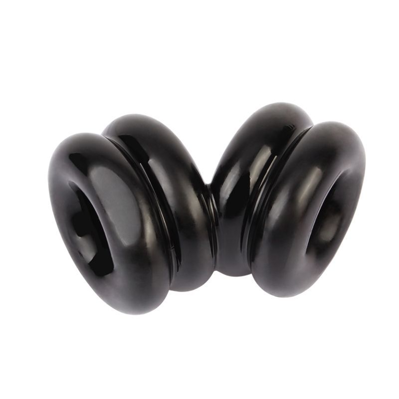 Double Stacked Dual Pleasure Ring (Black) – Stamina Enhancing Ring