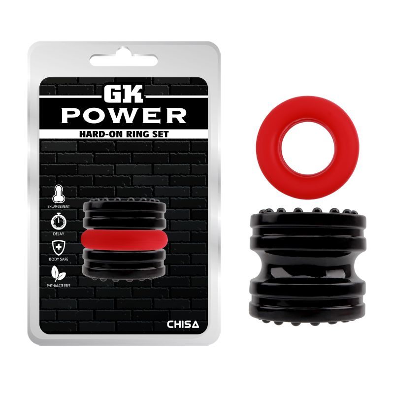 Hard On Ring Set (Black and Red) – Stretchable 4.5 cm Diameter Ring Set