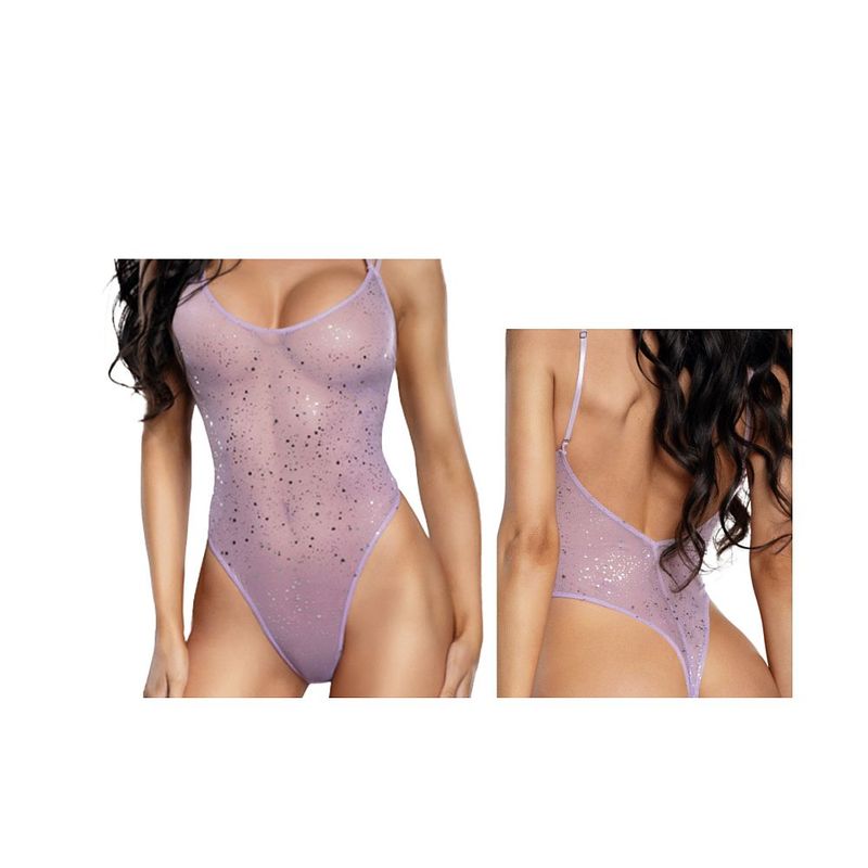 DreamGirl Ombre Glitter Mesh Teddy (Lilac) – Glitter Mesh Lingerie