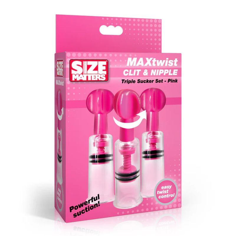 MAXtwist Clit and Nipple Sucker Set – 3 Piece Suction Toy Set