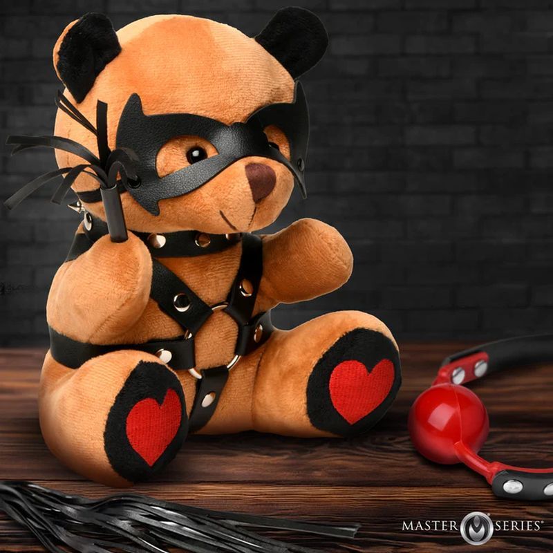 Dom Teddy Bear Plushy – Collectible 8.7 Inch Plush Toy with Vegan Leather Harness
