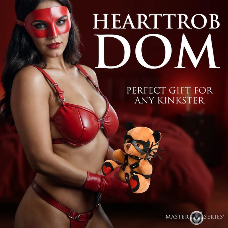 Dom Teddy Bear Plushy – Collectible 8.7 Inch Plush Toy with Vegan Leather Harness