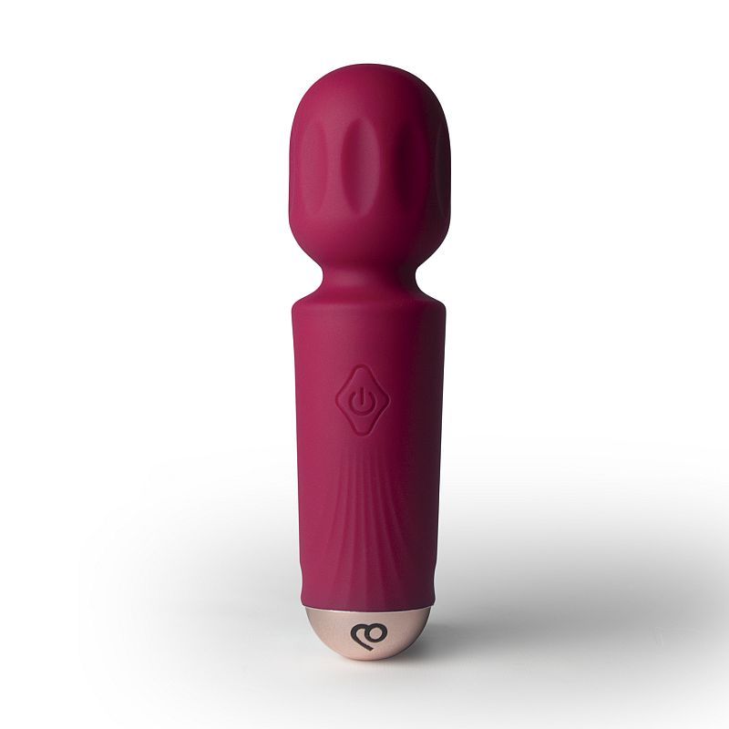 Rechargeable Silicone Mini Wand (Azalea Red) – Waterproof 16 Mode Wand Vibrator