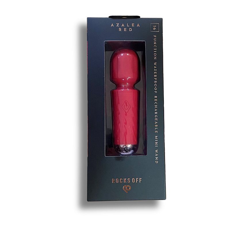 Rechargeable Silicone Mini Wand (Azalea Red) – Waterproof 16 Mode Wand Vibrator