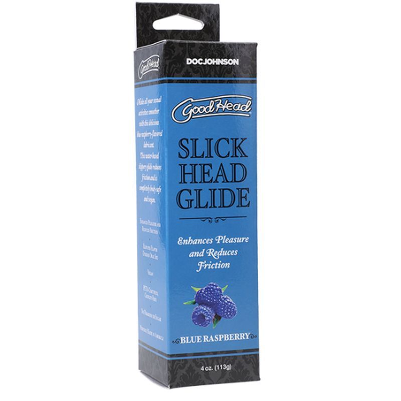Slick Head Glide – Water-Based Blue Raspberry Flavored Personal Lubricant 4 Oz