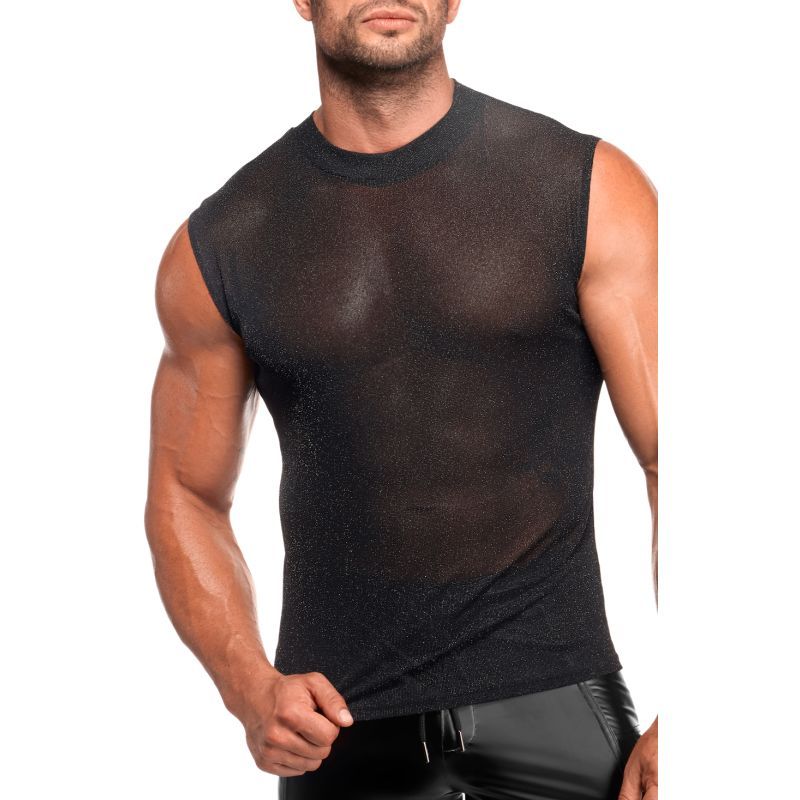 Onyx Skin Tank – Sleeveless Transparent Mesh Lingerie Top