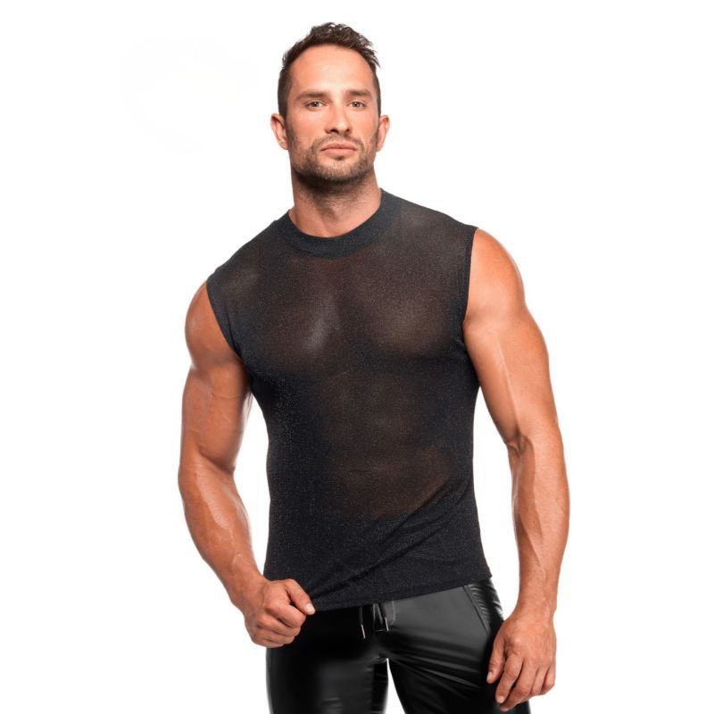 Onyx Skin Tank – Sleeveless Transparent Mesh Lingerie Top