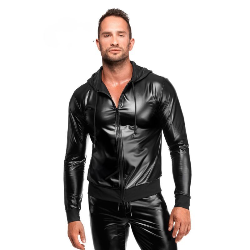 Vexen Hooded Jacket – Sleek High-Gloss Powerwetlook Jacket