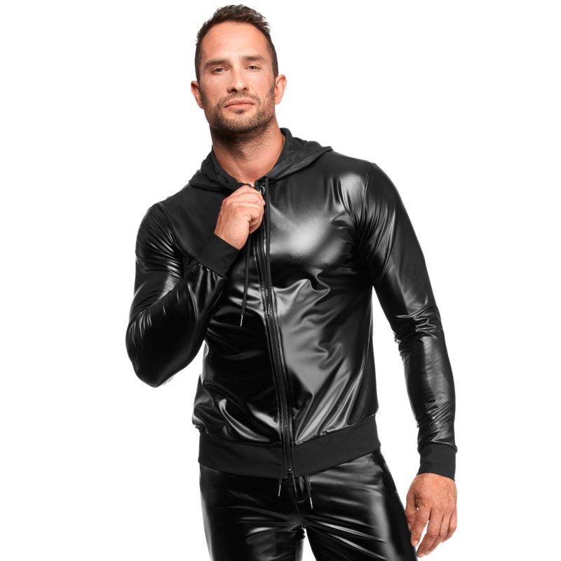 Vexen Hooded Jacket – Sleek High-Gloss Powerwetlook Jacket