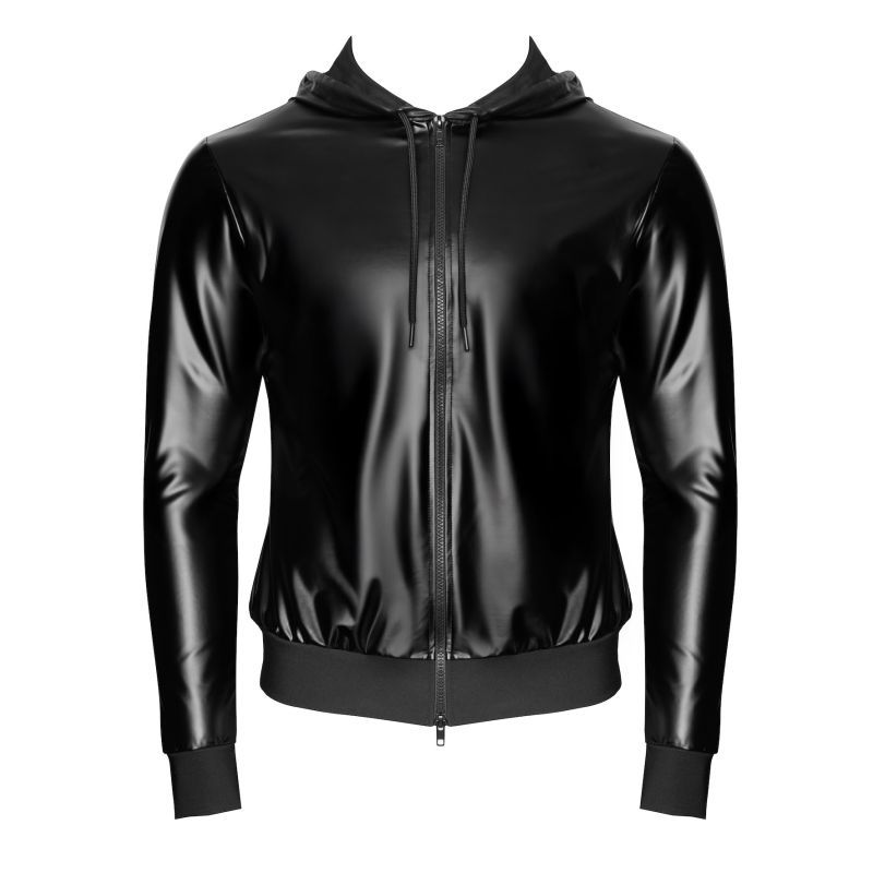 Vexen Hooded Jacket – Sleek High-Gloss Powerwetlook Jacket