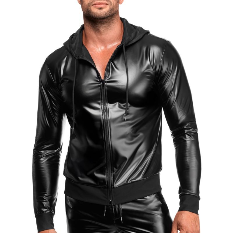 Vexen Hooded Jacket – Sleek High-Gloss Powerwetlook Jacket
