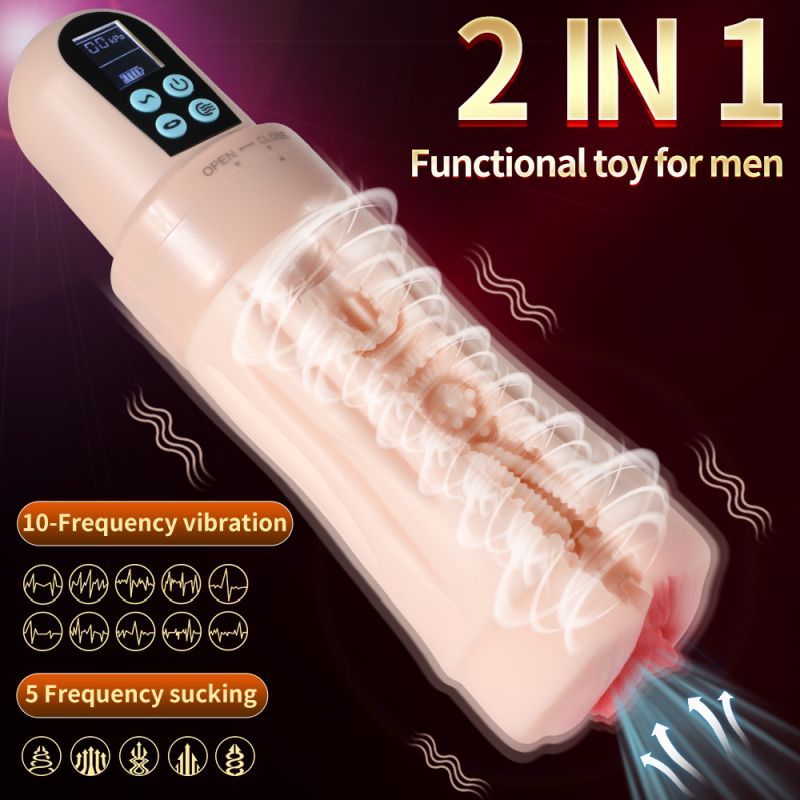 Suctroker Dual Density Vibrating Sucking Vaginal Masturbator