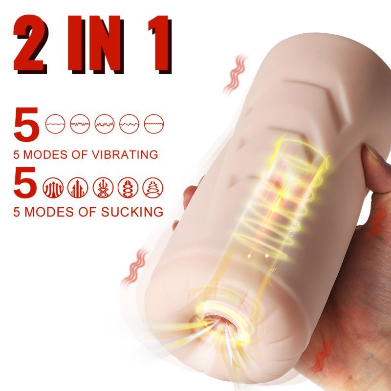 Suctroker Dual Density Vibrating Sucking Vaginal Masturbator – Vibrating Masturbator