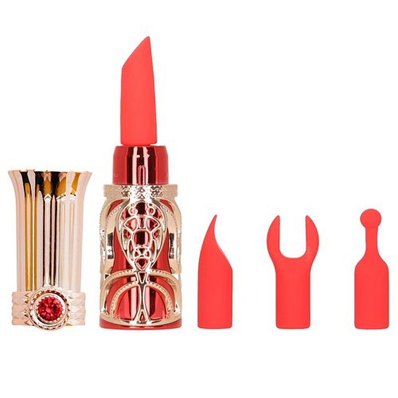Ruby Kiss 4 in 1 – Luxury Lipstick Vibrator with Interchangeable Tips