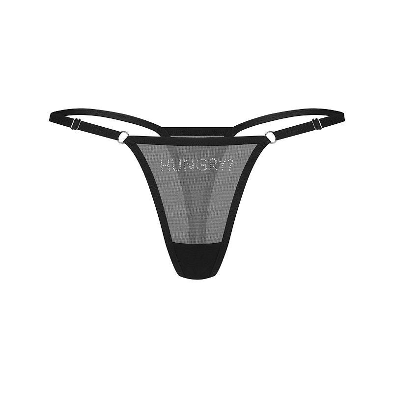 Hungry? Sheer Mesh Thong – Adjustable Straps Lingerie