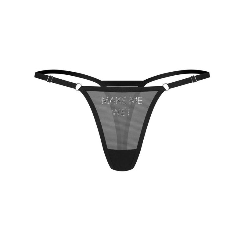 Make Me Wet Sheer Mesh Thong – Adjustable Lingerie