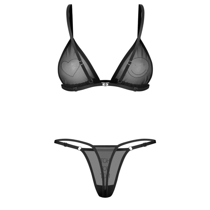 Wet Me 2 Pc Bra and Panty Set – Transparent Recycled Mesh Lingerie