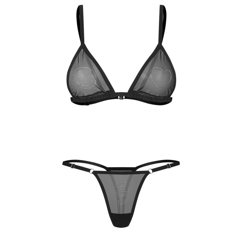 Wet Me 2 Pc Bra and Panty Set – Transparent Recycled Mesh Lingerie