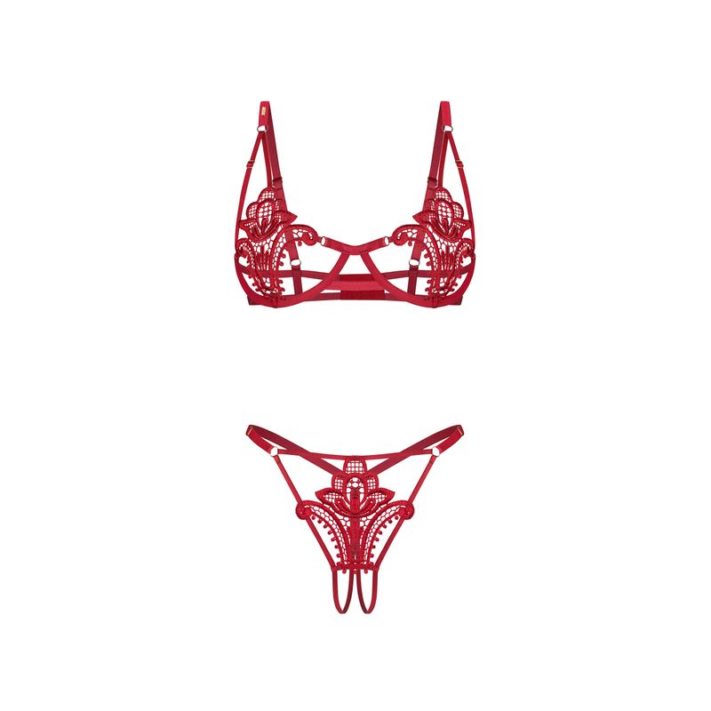 Luise Sublim New Edition – Two-Piece Lace Bra and Crotchless Panty Set