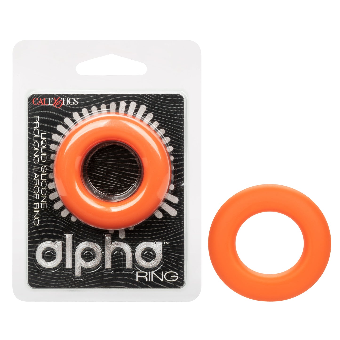 Alpha Liquid Silicone Prolong Large Ring Orange 1.25 Inch Diameter Stretchy Comfortable Durable