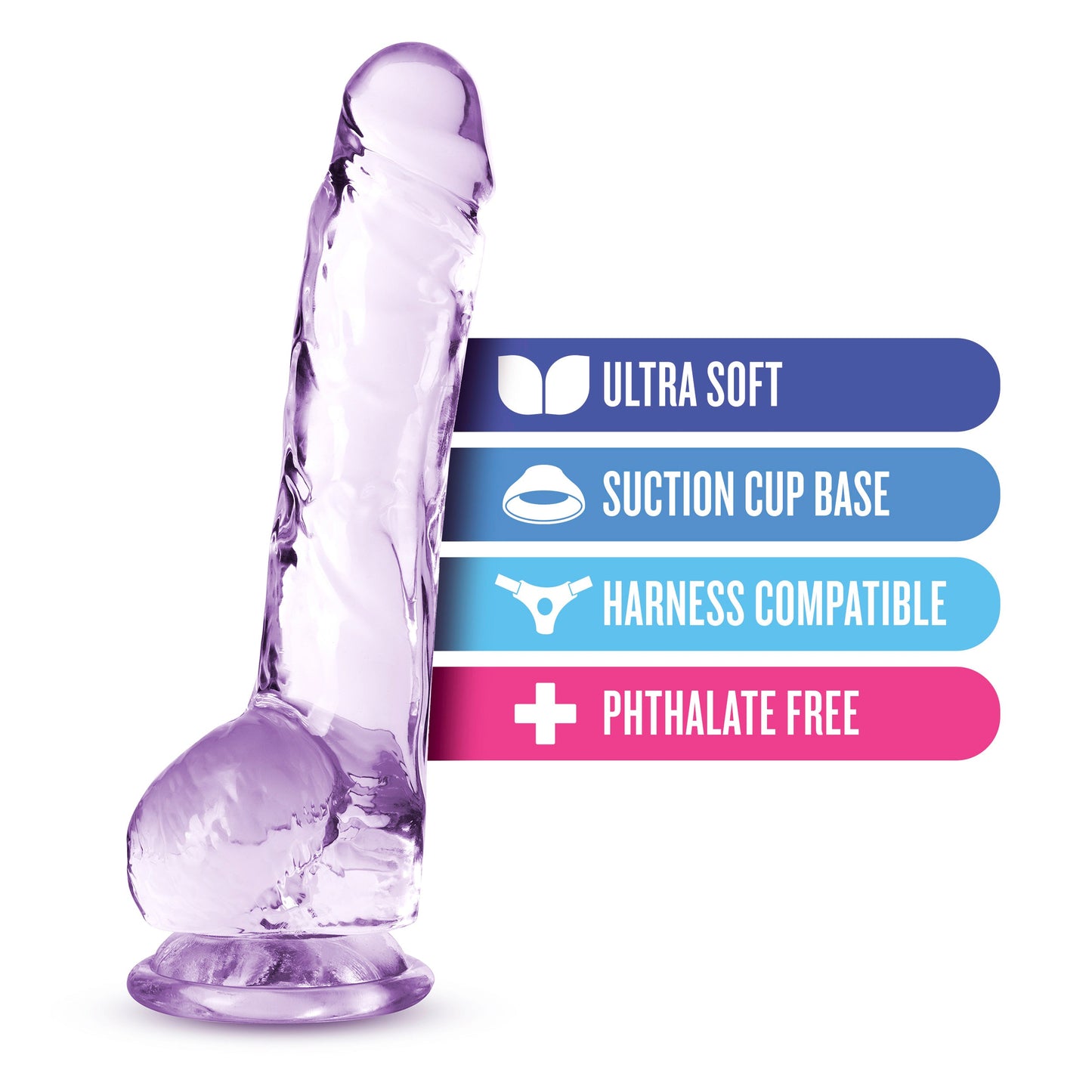 Naturally Yours 8 Inch Crystaline Dildo Amethyst