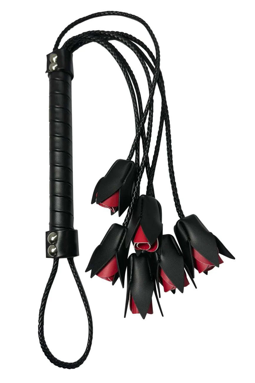 Rose Whip (Black) – Premium Faux Leather Whip