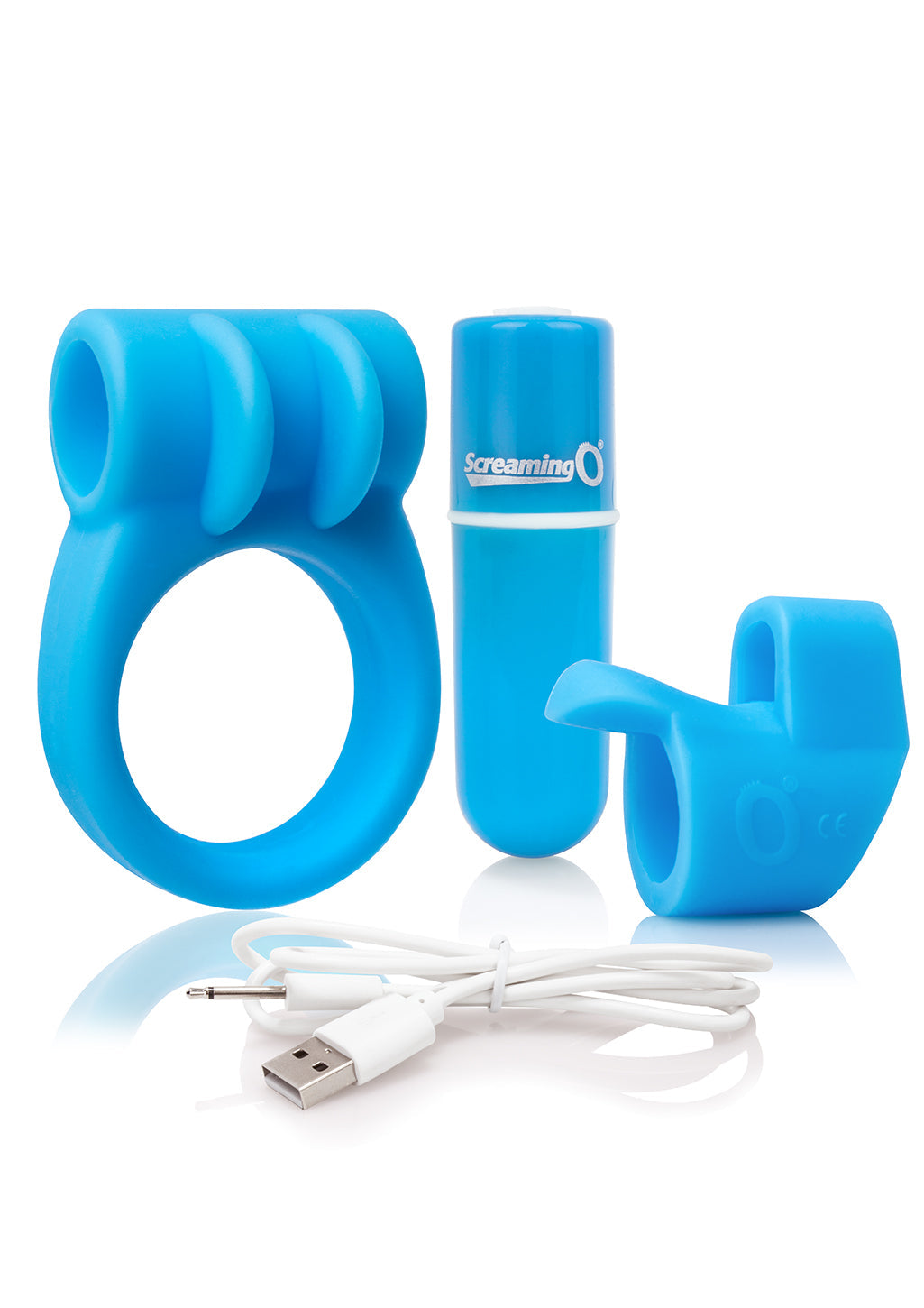 Charged Combo Kit 1 – Body-Safe Silicone Cock Ring and Fingertip Sleeve Kit