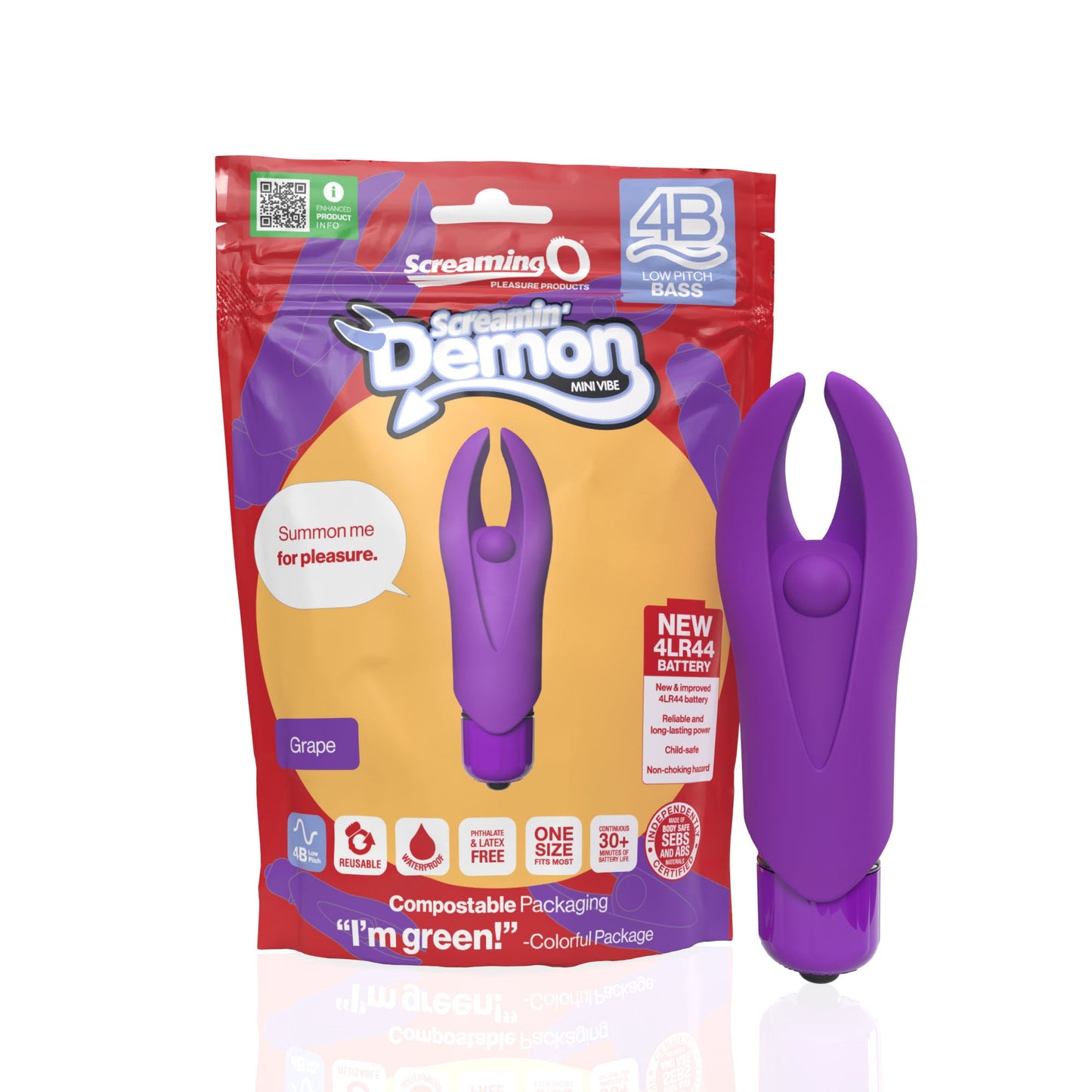 Demon 4B Low Pitch Bass – Deep-Rumbling 5-Speed Vibrator with Silicone Horns