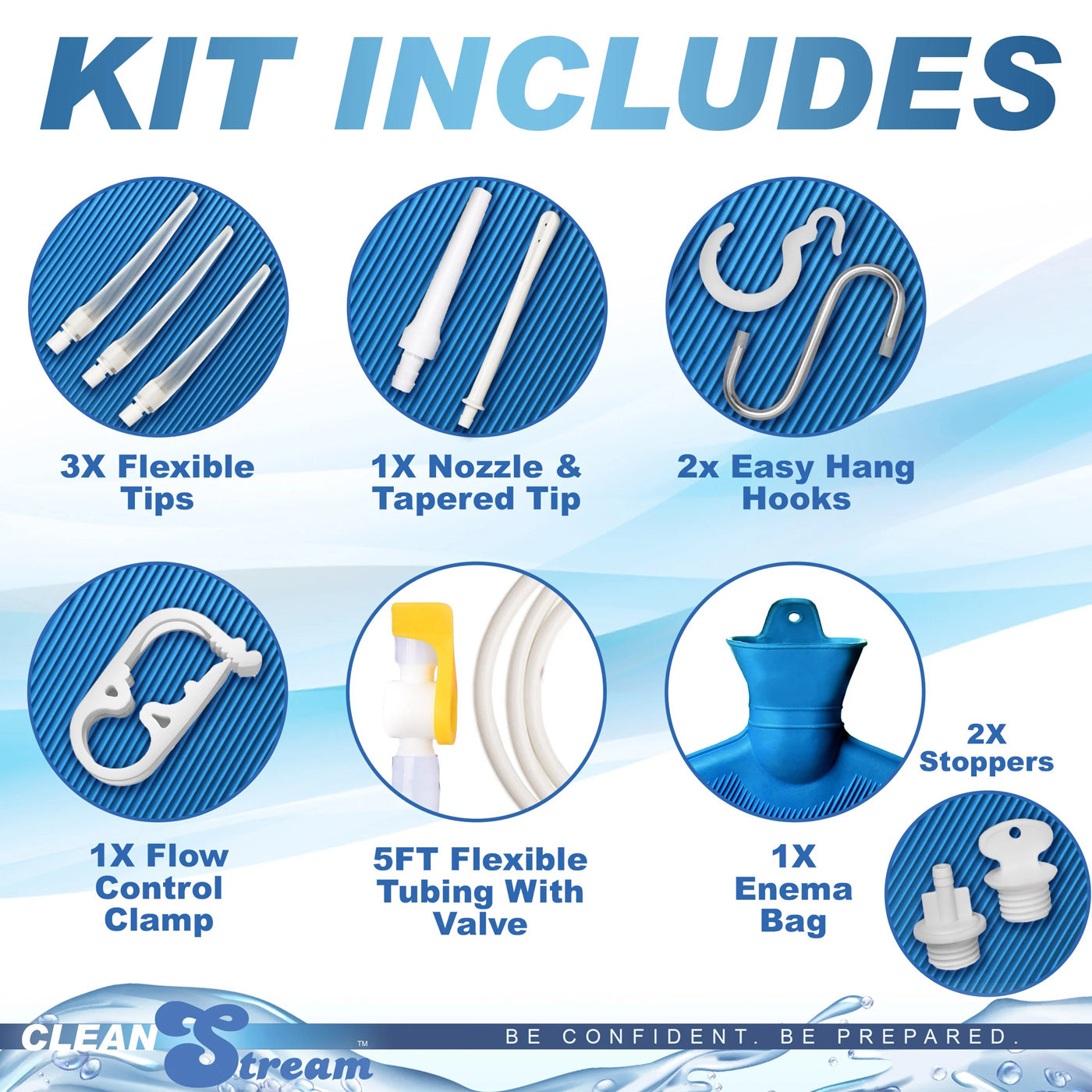 Deluxe Shower Enema Bag and Nozzle Kit