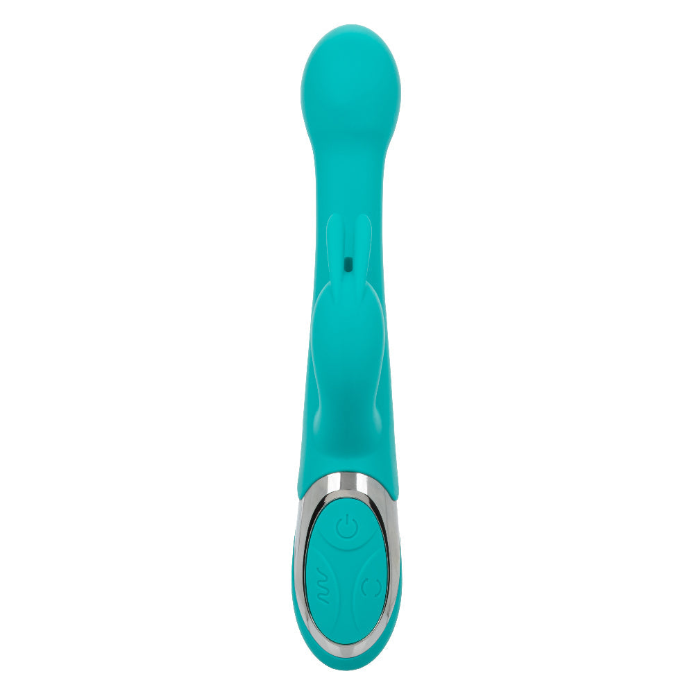 CalExotics Enchanted Oscillate Teal with Thrusting and Rotating, Rechargeable, Waterproof Silicone, 8.5 Inches