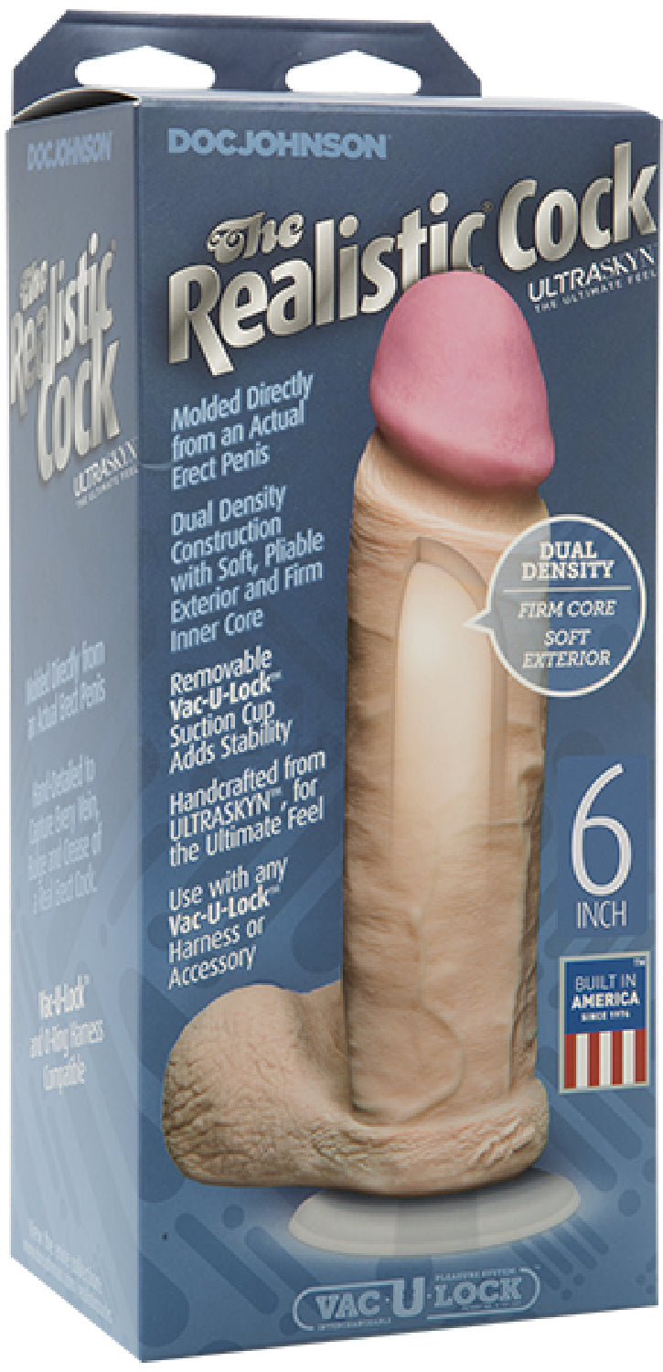ULTRASKYN 6 Inch Realistic Suction Cup Dildo – Non-Phthalate Body-Safe Toy