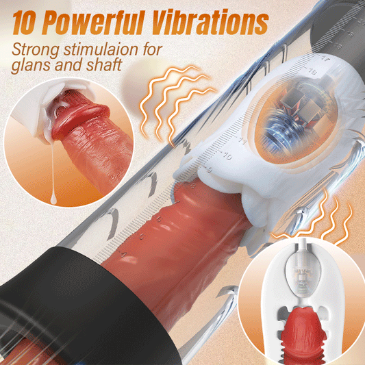 Acmejoy - Robert 2 IN 1 Powerful Vibrating Masturbator Penis Pump with Manual Mode Penis Pumps