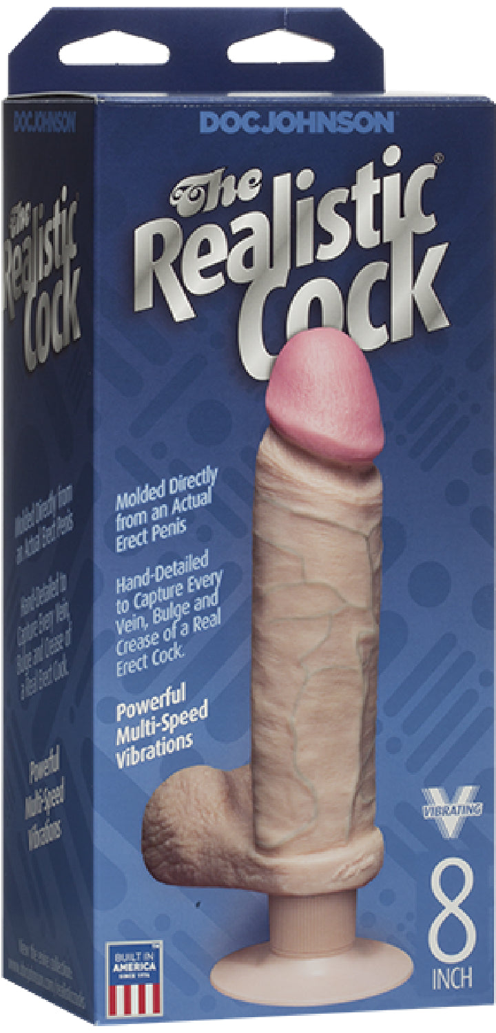 ULTRASKYN Vibrating 8 Inch – Realistic Multi-Speed Vibrator Dildo with Suction Cup Base