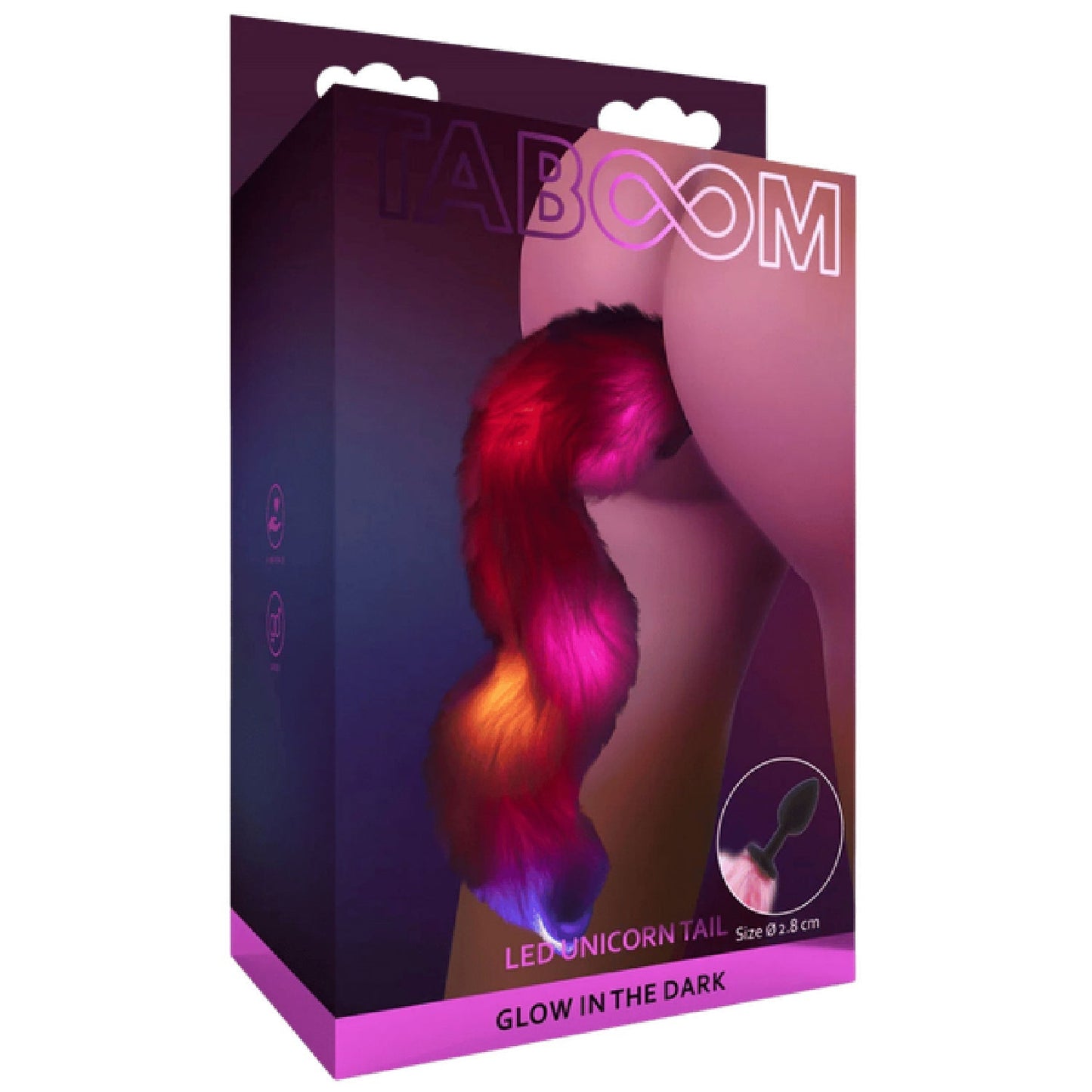 Taboom Unicorn Tail with LED Butt Plug – Soft Flexible Butt Plug with LED Lights
