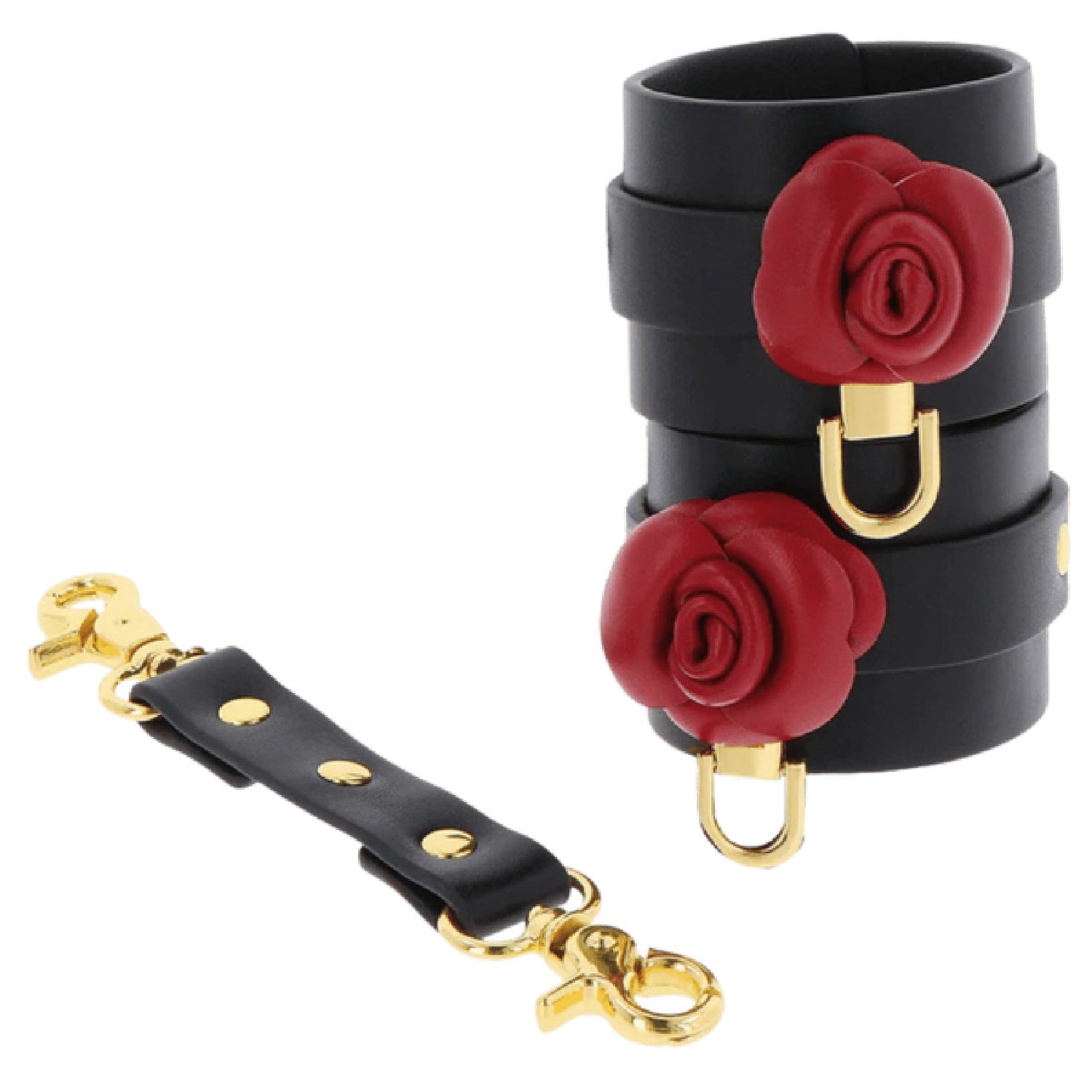 Taboom Wild Roses Wrist Cuffs – Premium Faux Leather BDSM Wrist Restraints
