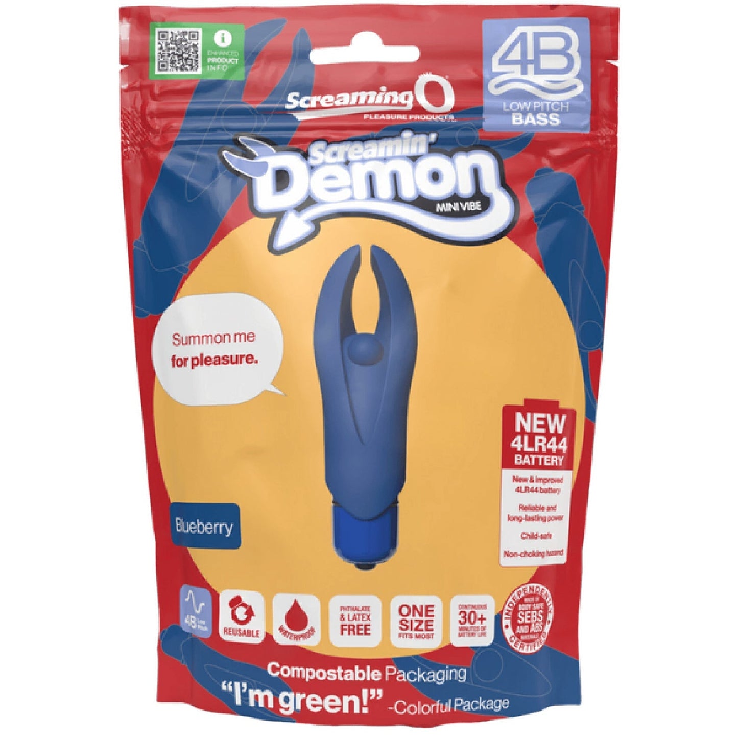 Demon 4B Low Pitch Bass – Deep-Rumbling 5-Speed Vibrator with Silicone Horns