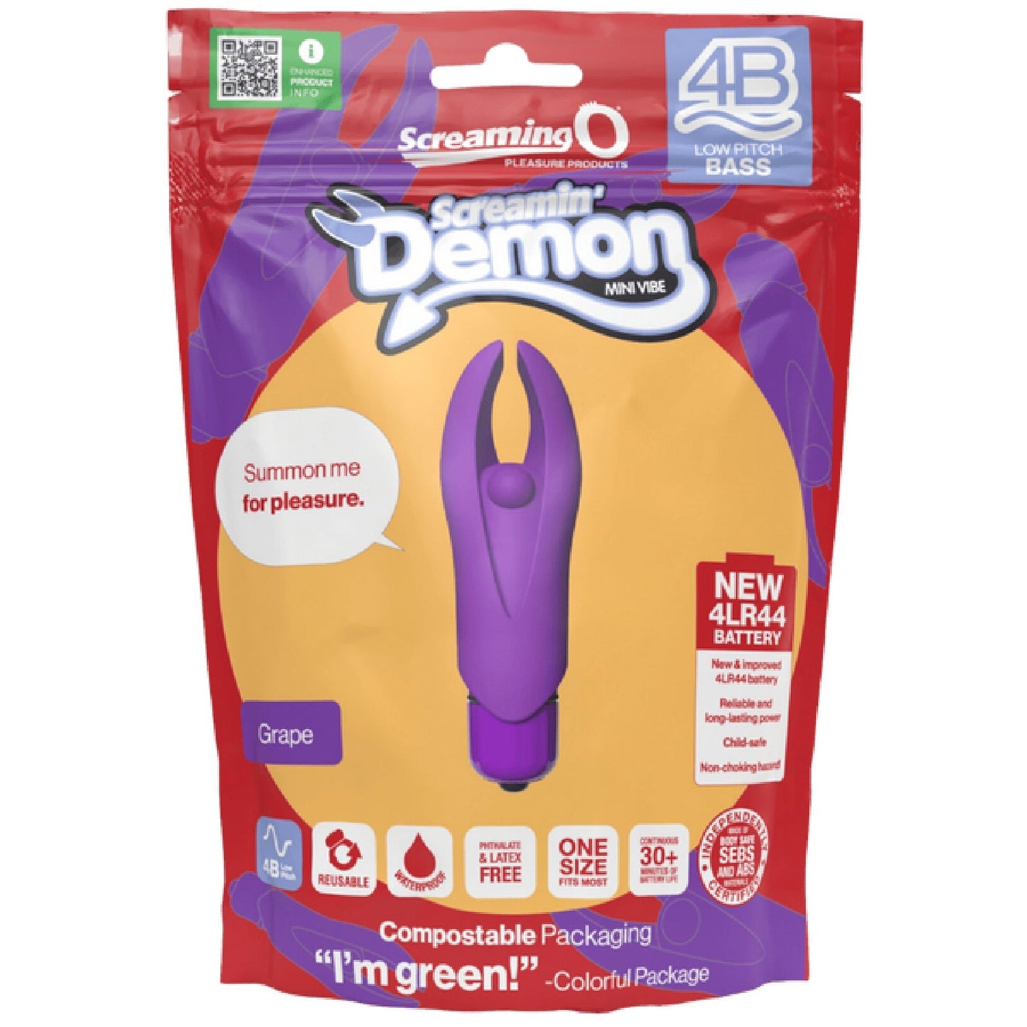 Demon 4B Low Pitch Bass – Deep-Rumbling 5-Speed Vibrator with Silicone Horns
