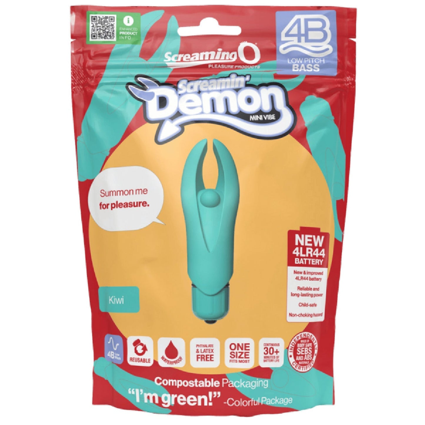 Demon 4B Low Pitch Bass – Deep-Rumbling 5-Speed Vibrator with Silicone Horns