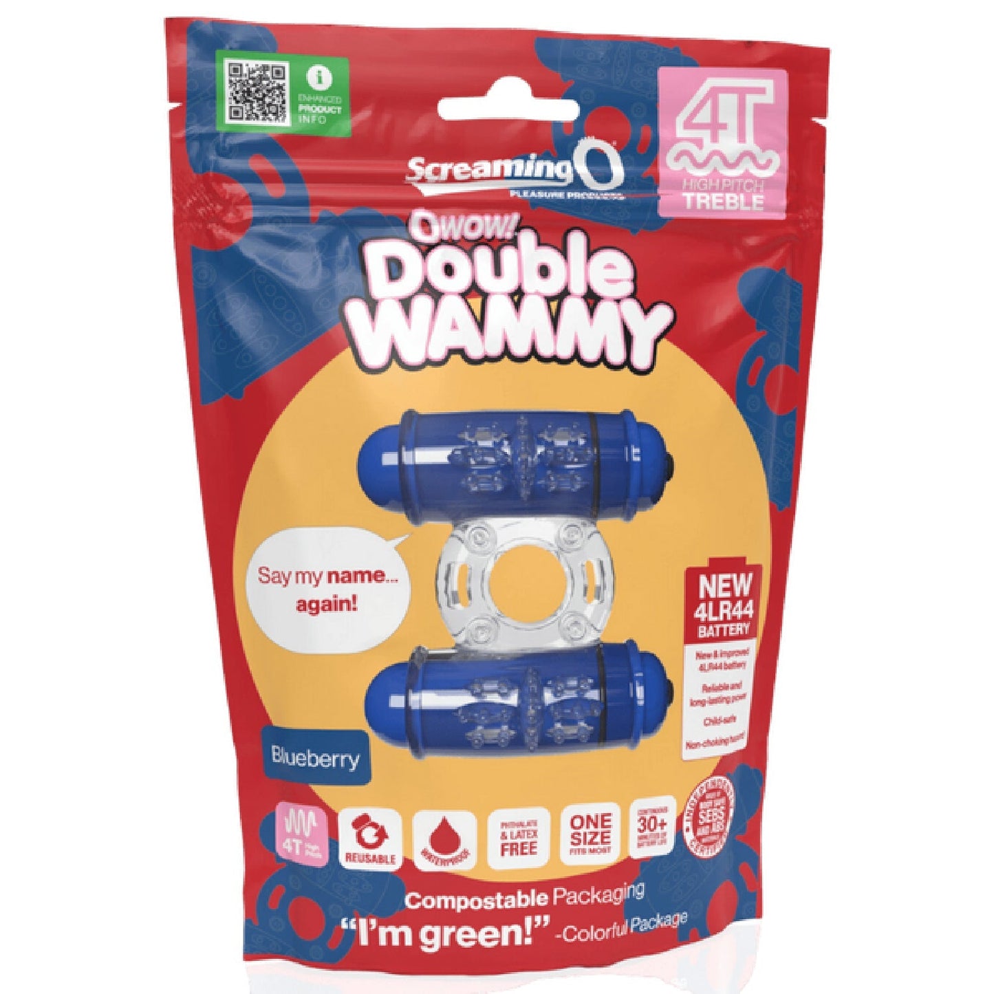Double Wammy 4T – High Pitch Treble Vibrating Cock Ring with 5 Speeds and Pulse Pattern