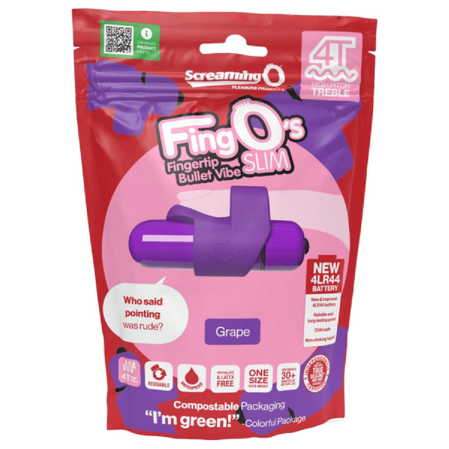 FingO Slim 4T – Waterproof Compact Finger Vibrator with High Pitch Treble Vibrations