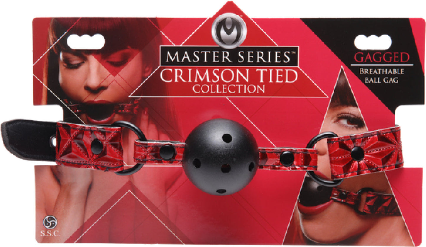 Crimson Tied Breathable Ball Gag – Perforated Comfortable Breathable Ball Gag