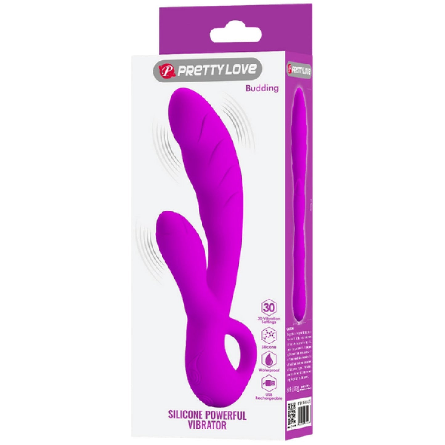 Pretty Love Budding – Silicone Powerful Vibrator with Rabbit Clitoral Stimulator