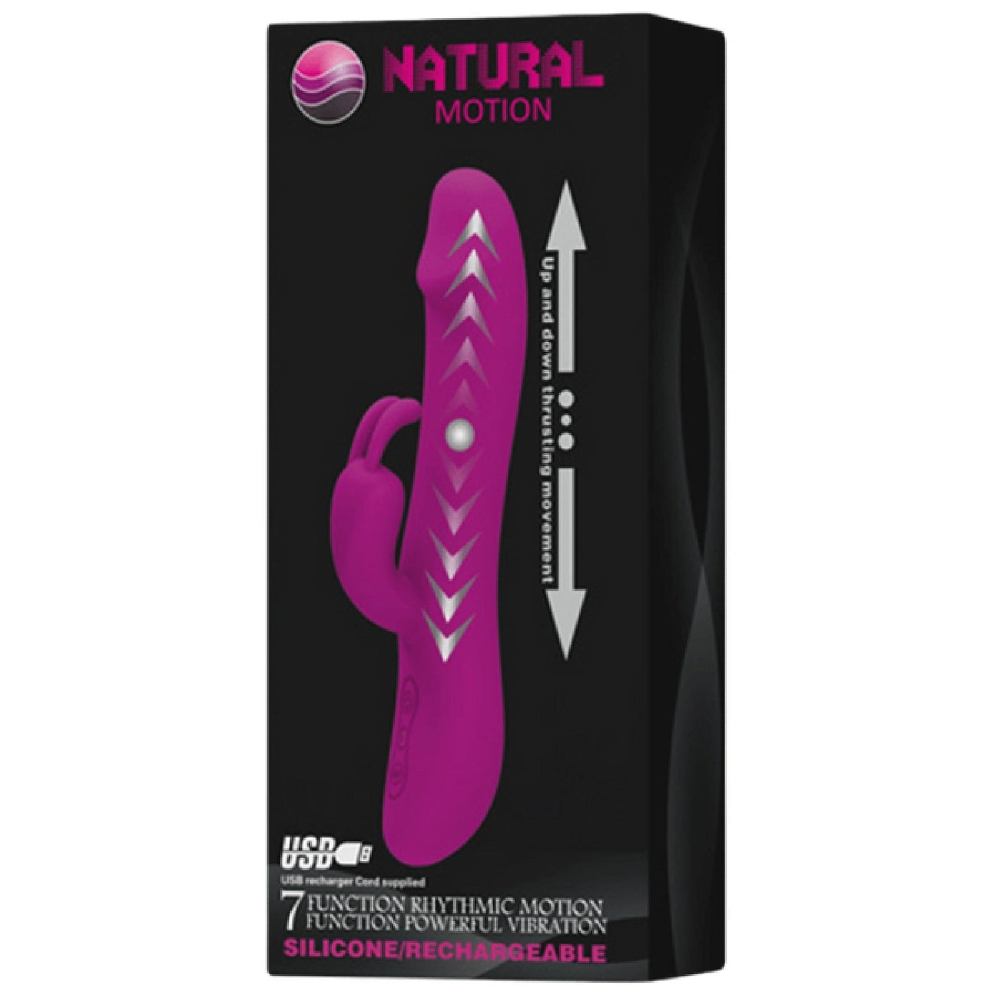 Natural Motion Thrusting – Rechargeable Silicone Rabbit Vibrator with 7 Functions
