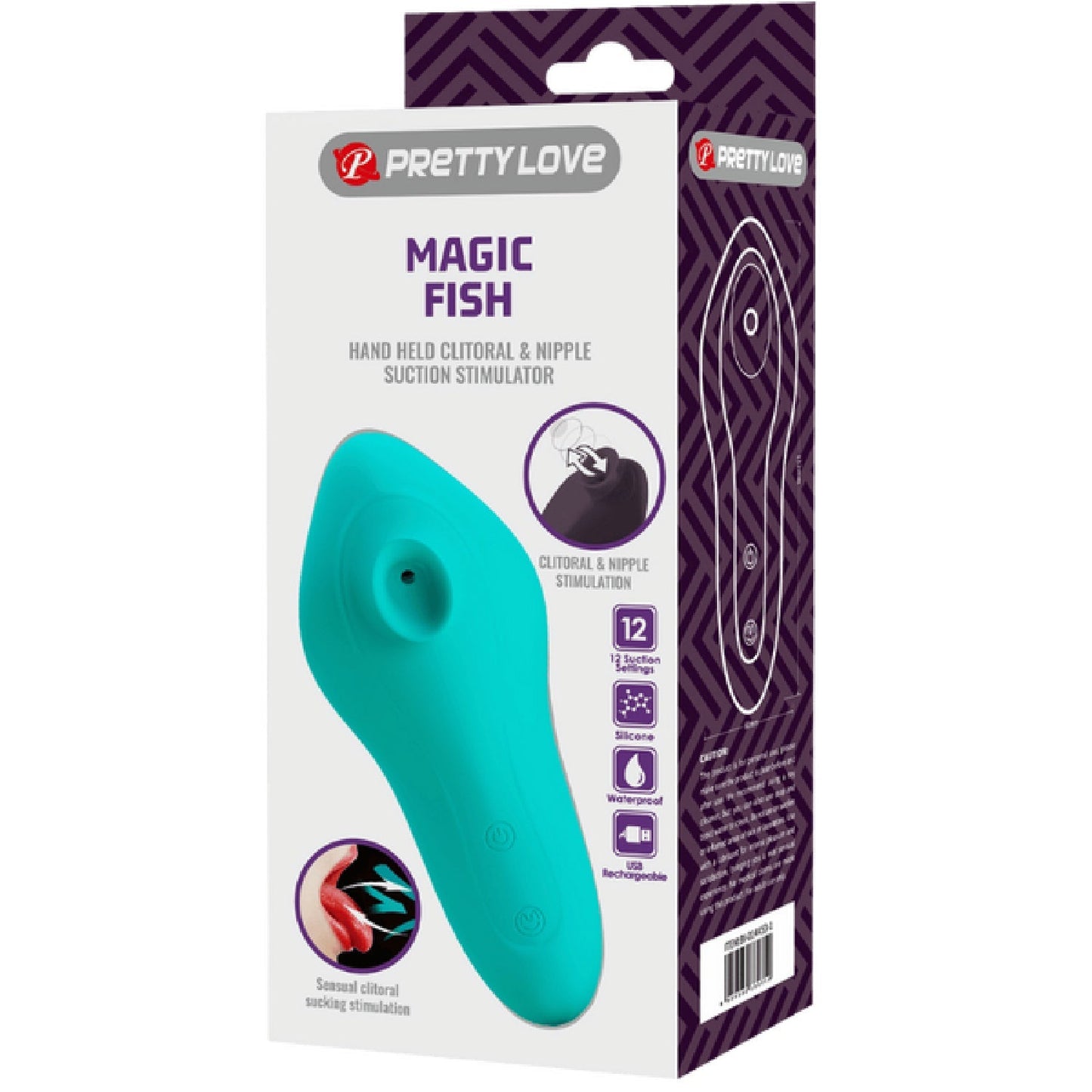 Pretty Love Magic Fish – Rechargeable Silicone 12 Function Clitoral Suction Stimulator