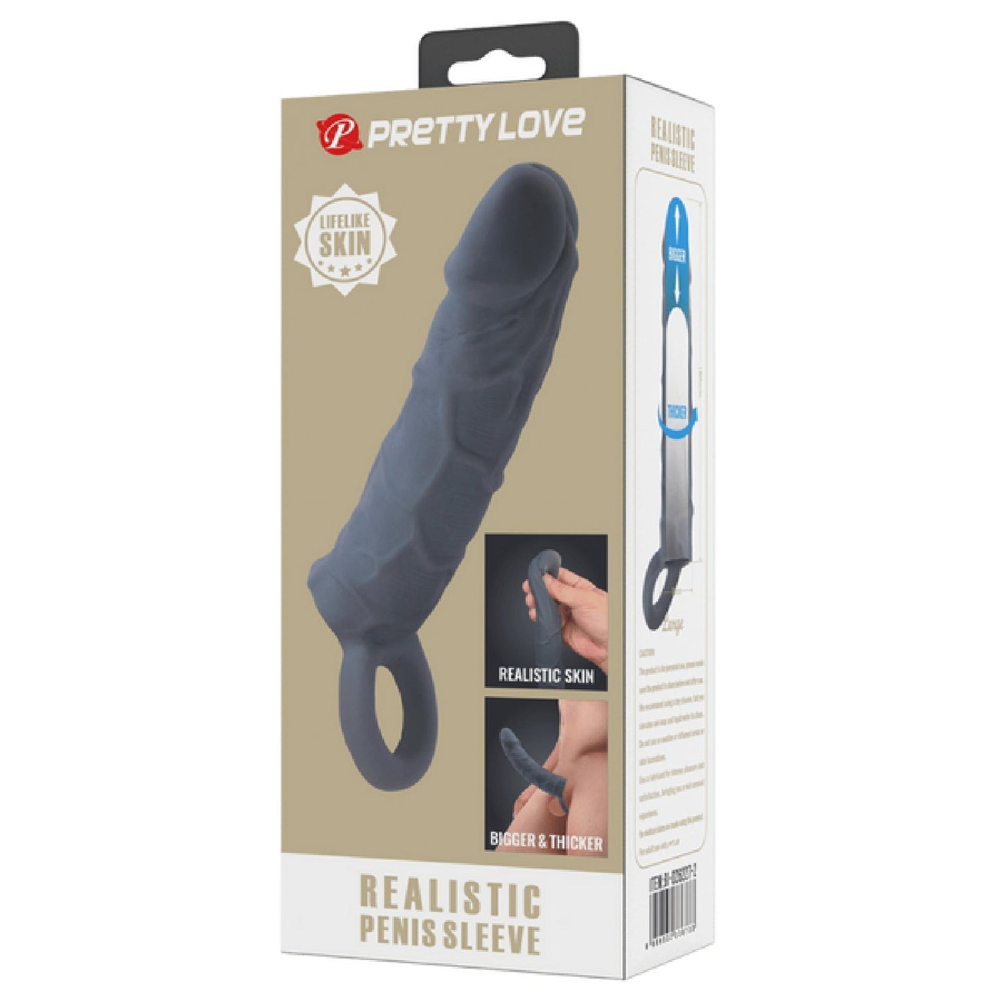 Realistic Spearhead Veiny Penis Sleeve – Enlargement Sleeve with Strap